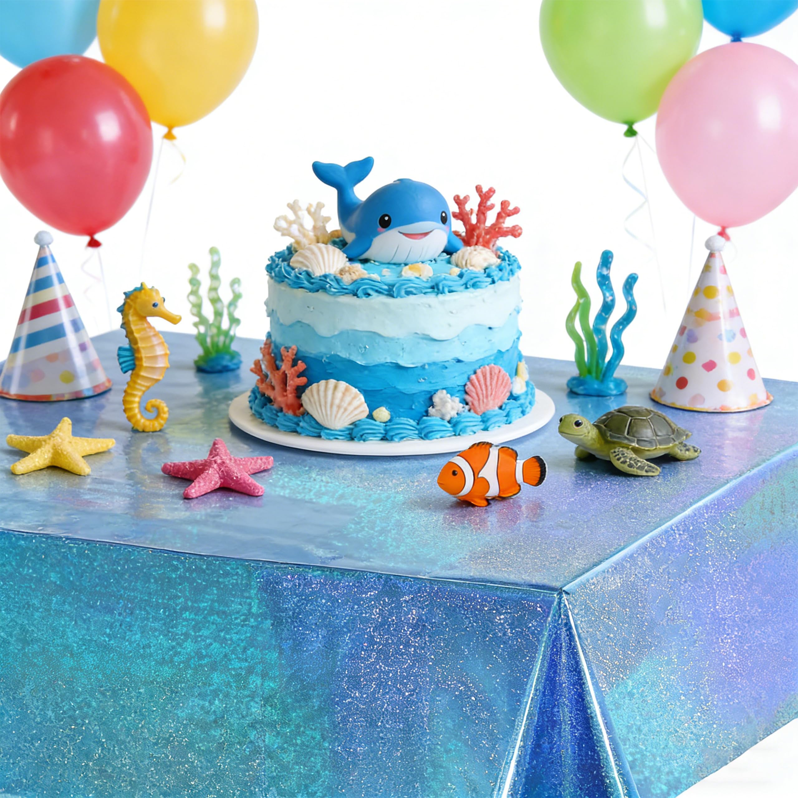 6 PCS Tovaglia Glitter Blu Compleanno, Tovaglia Glitter 137×183 cm per Feste, Rettangolare, Decorazione Brillante per Compleanni, Baby Shower, Matrimoni, Eventi a Tema, Tavolo Buffet (Blu)