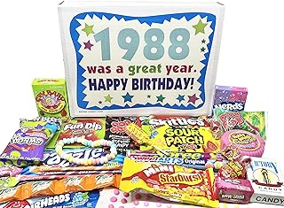 RETRO CANDY YUM ~ 1988 37th Birthday Gift Box of Nostalgic Candy from Childhood for 37 Year Old Man or Woman Born 1988