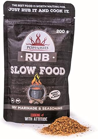 Poppamies Burgers & Ribs BBQ Rub, Dry Marinade & Seasoning Perfect for Beef, Pork - Great in The Grill, Oven, Boiler and Pan - Best American Barbecue- Large Pack (200g)