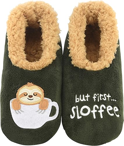 Snoozies Pairable Slipper Socks with Animal Designs House Slippers for Women, Fuzzy Slipper Socks