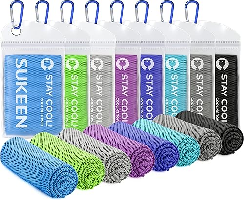 Miniatura 10 de Sukeen Toalla de enfriamiento para cuello y cara (40 x 12 pulgadas), toallas de refrigeración de microfibra a granel para atletas, envolturas de