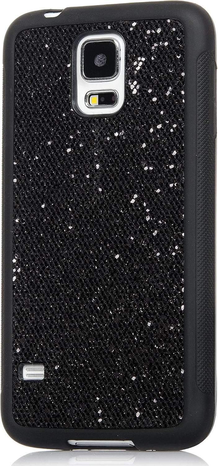 iSee Case Galaxy S5, (TM) Bling Bling Glitter Glam Sparkle TPU Full Cover Protective Case for New Samsung Galaxy S5 SM-G900 (S5-Glitter Black)