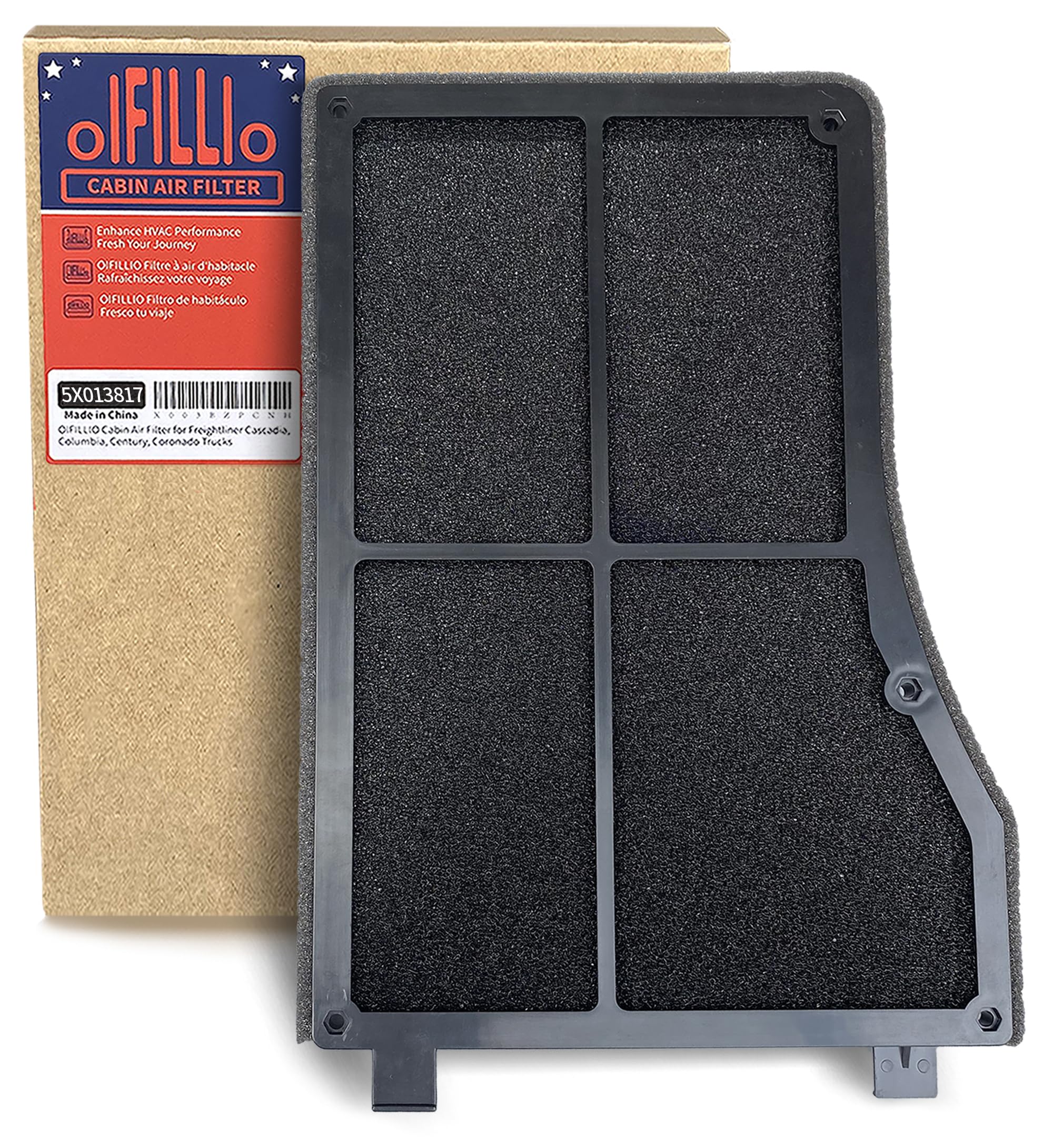 OIFILLIO Cabin Air Filter For Peterbilt 389 388 579 567 367 365 337 330 Trucks 2013-2023 Select Models | Replace 5X013817, 5S013817, WP10154, PA5765, AF55832, CAF24024 (1PC