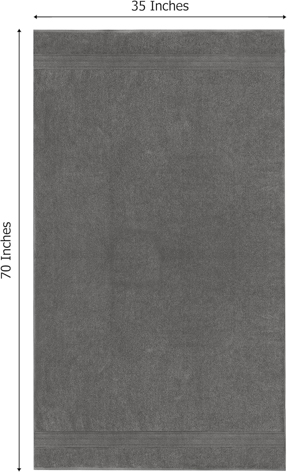COTTON CRAFT Soft Giant Bath Sheet - 2 Pack Oversized 35x70 Extra Large Luxury Bath Towel - Plush 600 GSM - 100% Ringspun Cotton - Absorbent Quick Dry Bathroom Shower Hotel Spa Towel Sheet - Charcoal