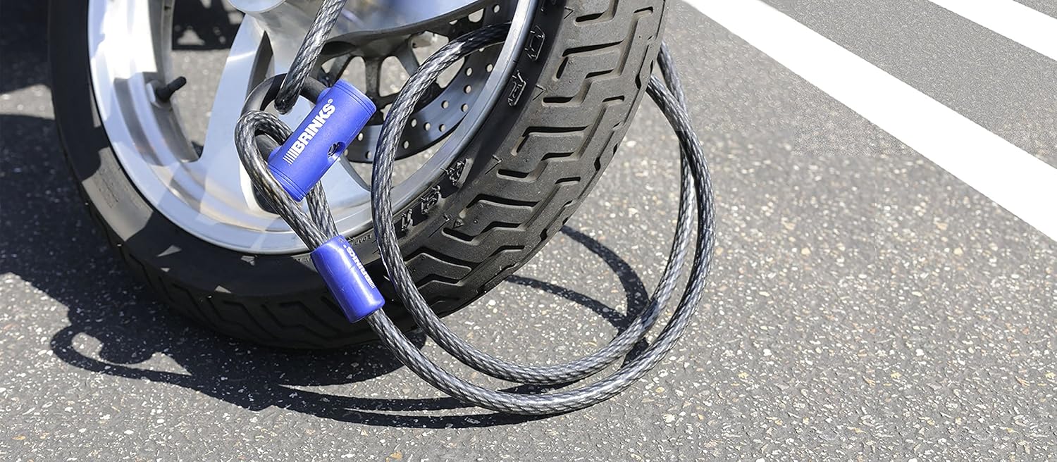 Brinks 675-65801 5/8 inch x 6' Commercial Braided Cable, M1 Keyway, Black, Blue - 