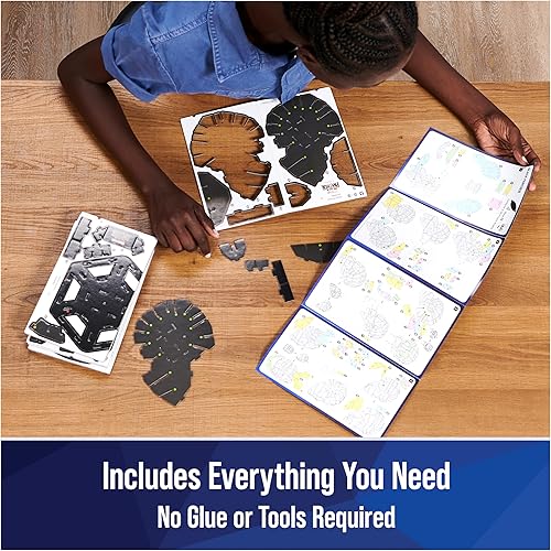 Miniatura 3 de 4D Build, Marvel Black Panther Kit de modelo de rompecabezas 3D con soporte, 82 piezas, decoración de escritorio Wakanda Forever Black Panther