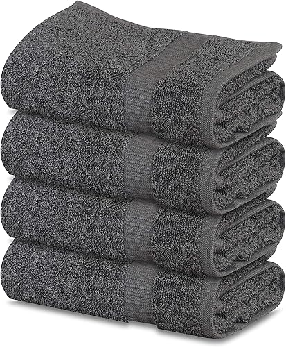 GOLD TEXTILES Toallas de mano grises para baño, 100% algodón hilado en anillo (paquete de 4, 16 x 30 pulgadas), de lujo, suaves, absorbentes y de disponible en Yaxa Guatemala
