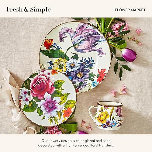 Miniatura 3 de MACKENZIE-CHILDS Flower Market - Juego de platos blancos para ensalada y postre de 8 pulgadas, juego de 4