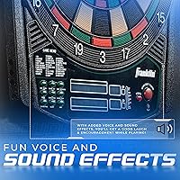 Vista 3 de Franklin Sports - Conjuntos de Tableros de Dardos Electrónicos, tablero de dardos eléctrico de punta suave con marcador digital, (6) dardos incluidos