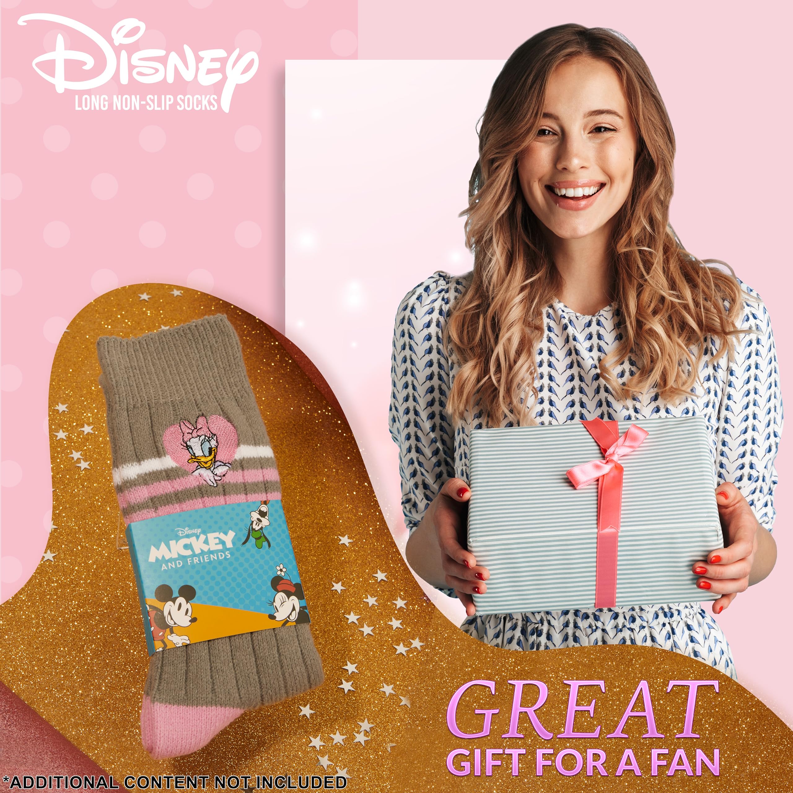 Disney Kuschelsocken Damen Teenager Größe 35–41, Weich Flauschige Rutschfeste Stoppersocken, Warme Geschenke für Frauen