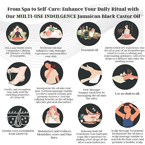 Miniatura 6 de ZADAA Aceite de ricino negro jamaicano 100% puro y orgánico prensado en frío, fórmula mejorada para estimular el crecimiento del cabello, nutrir el