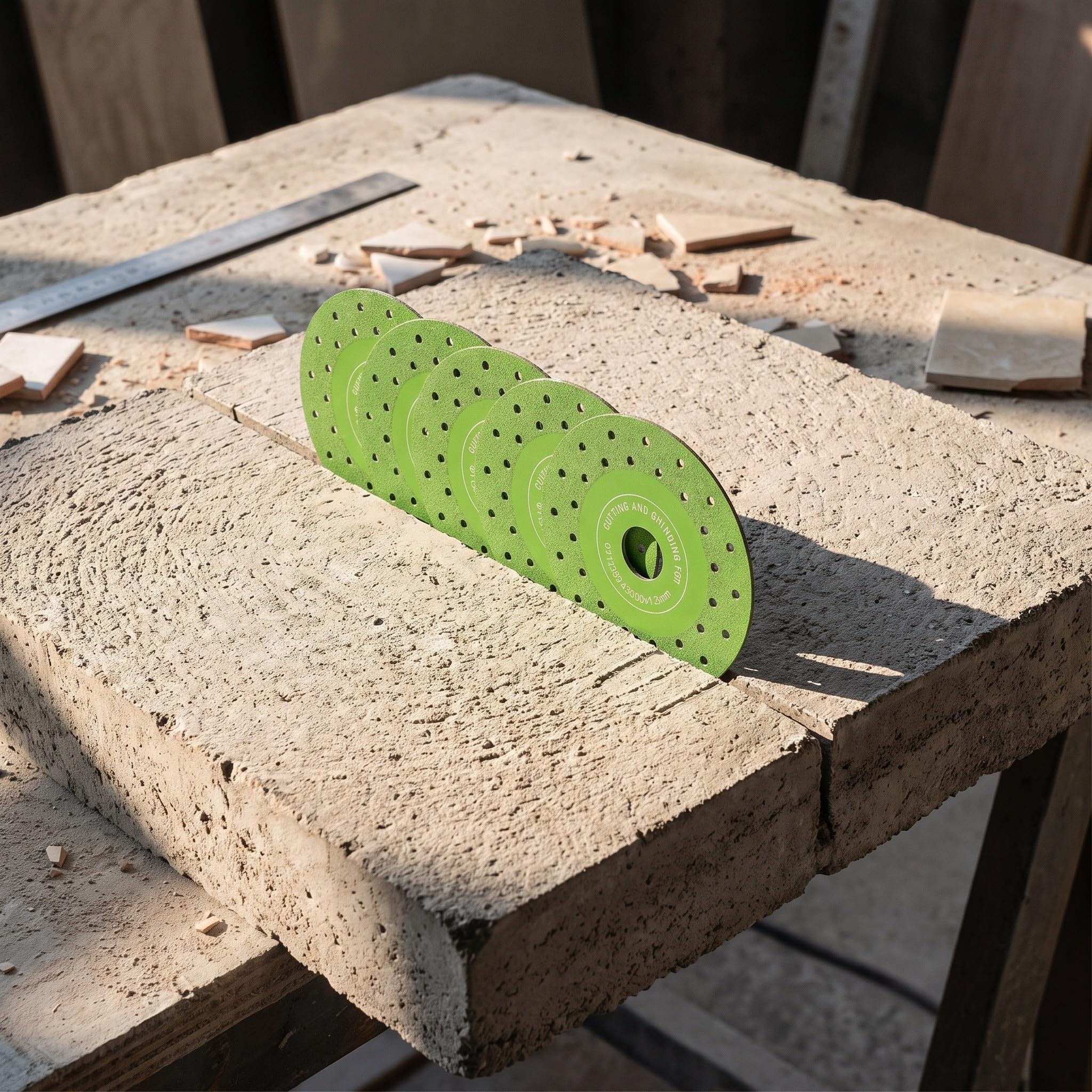 OUNONA 10 hojas de de diamante de 4,5" para amoladora angular (verde)