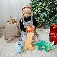 Vista 7 de The Petting Zoo ZOOLOGEE - Peluche de animal de peluche de estegosaurio para bebé, dinosaurio rojo de 11 pulgadas