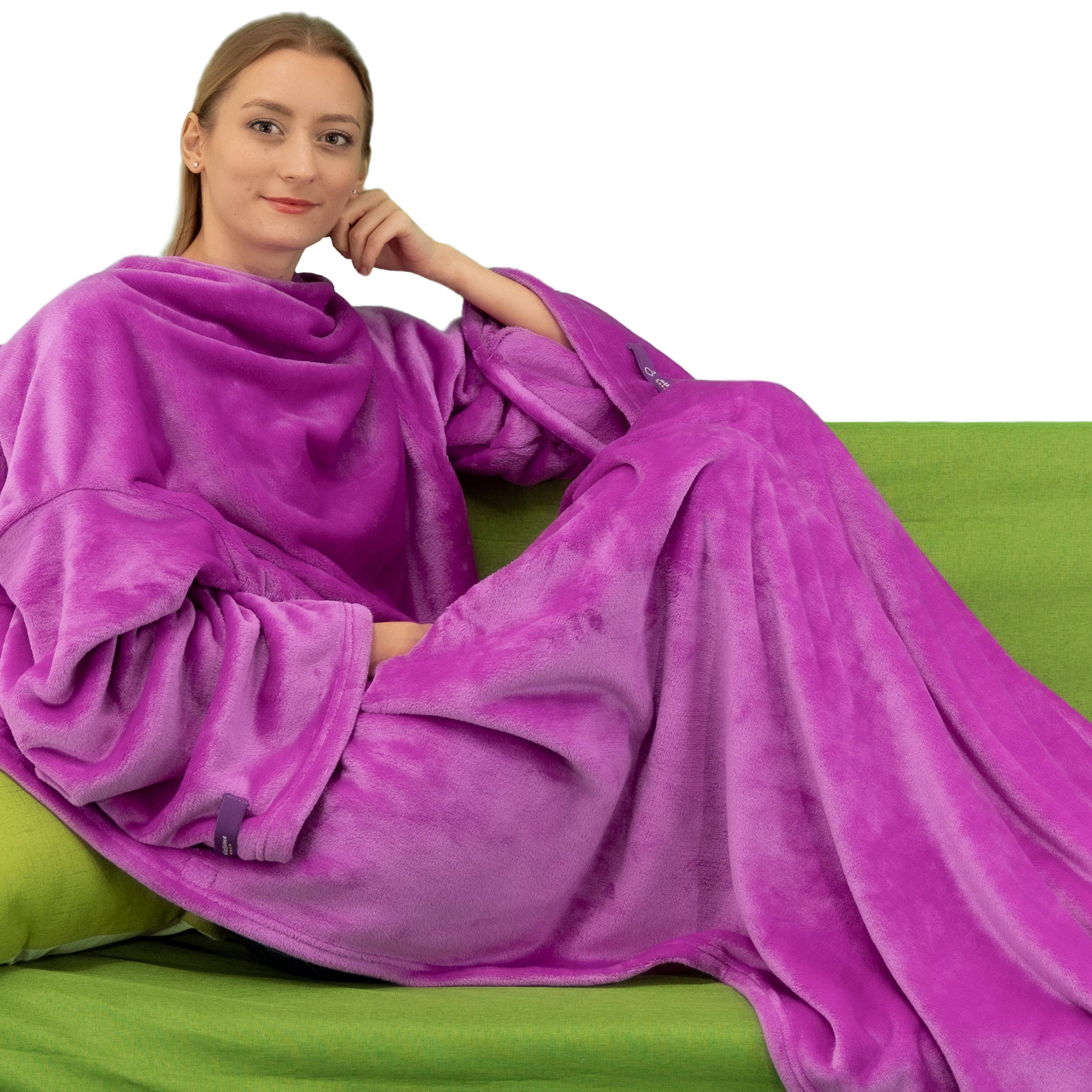 Sponsored Ad - Wearable Blanket with Sleeves Adults,Super Soft Blanket for Women Men, Warm Cozy, Lightweight TV Throw for ...