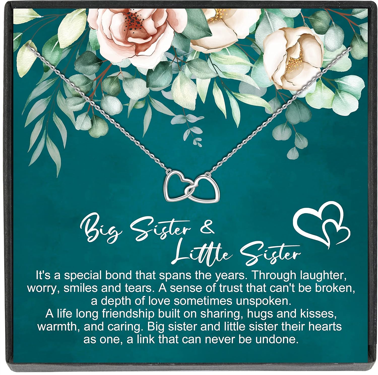 Sterling Silver Mini Double Heart Infinity Knot Pendant Necklace Birthday Christmas Mother's Day Gift