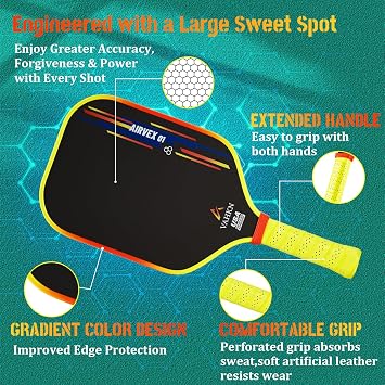 Pickleball Paddles - T700 Carbon Fiber Pickleball Paddle - Lightweight & Durable,16mm Polymer Core-High Spin Surface for Power,Precision & Control - for All Skill Levels