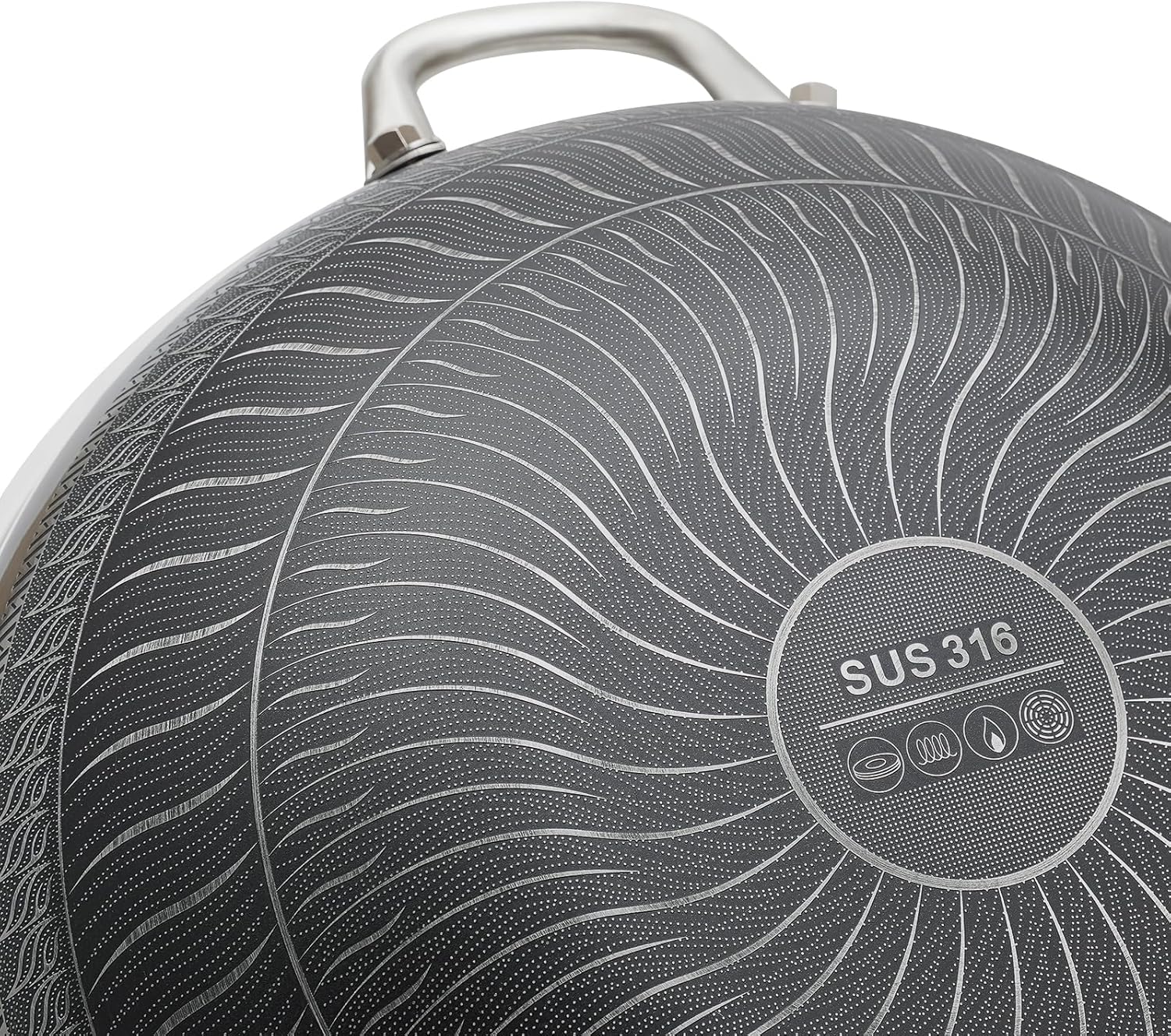 13 Inch Wok Pan with lid, Food-Grade Stainless Steel Woks & Stir-fry Pans Nonstick, Dishwasher and Oven Safe, Cooking Pan Compatible with Gas & Induction Cooker