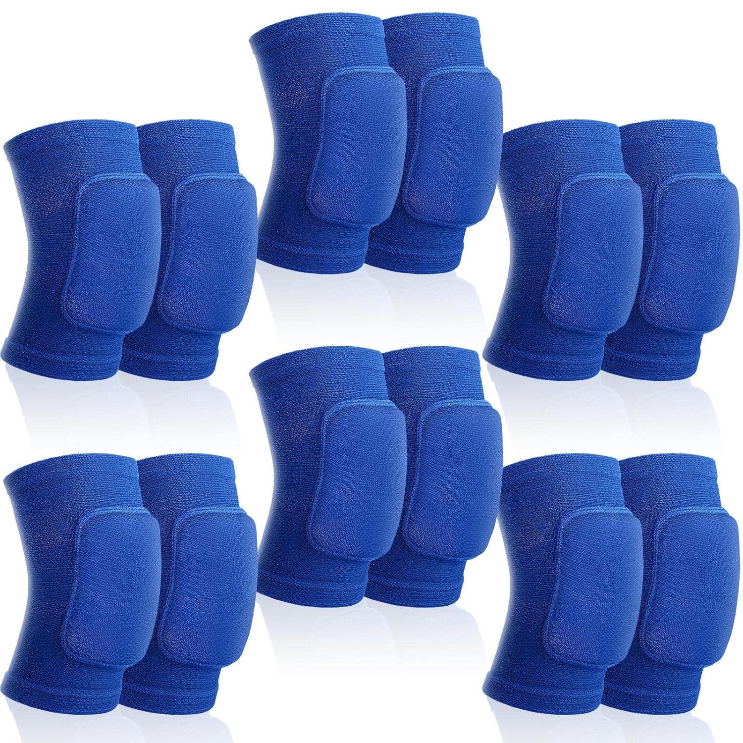 Yunsailing 6 Pairs Volleyball Knee Pads for Women Men, Soft Breathable Volleyball Tactical Knee Pads Workout Protector for Basketball Football Hockey Dance Running(M Size,Blue)