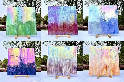 Miniatura 2 de Hojas de vidrieras de 12 x 12 pulgadas, paquete de 6 unidades de vidrio de mosaico (5.8 pies cuadrados), coloridas hojas de arte y manualidades