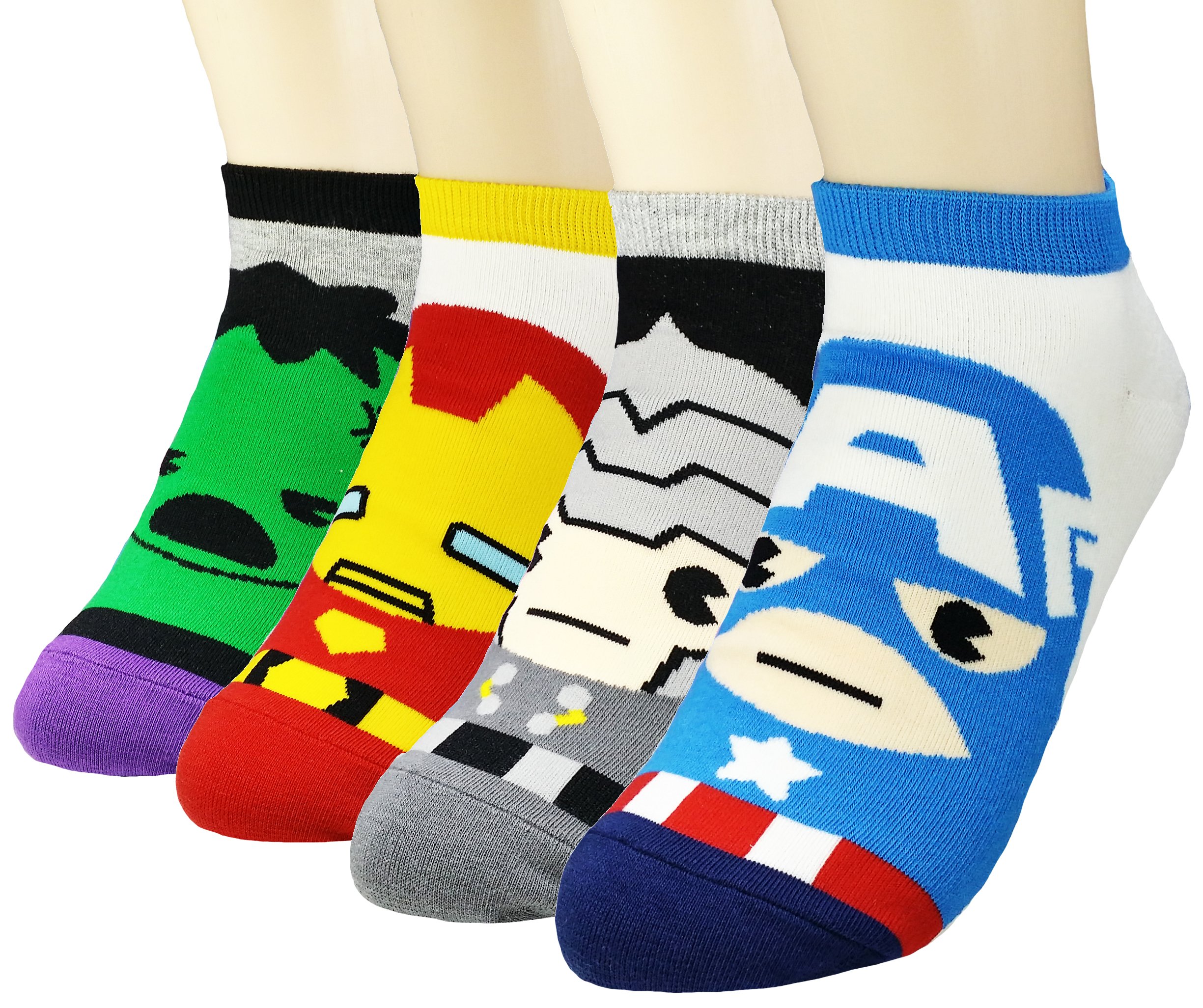 JJMax Women's Superheroes and Villains Cute Cartoon Hero Socks Set, Kawaii Set 1, One size