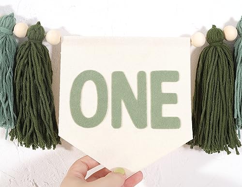 Miniatura 5 de Greenery 1st - Guirnalda de borlas de madera y naturaleza verde