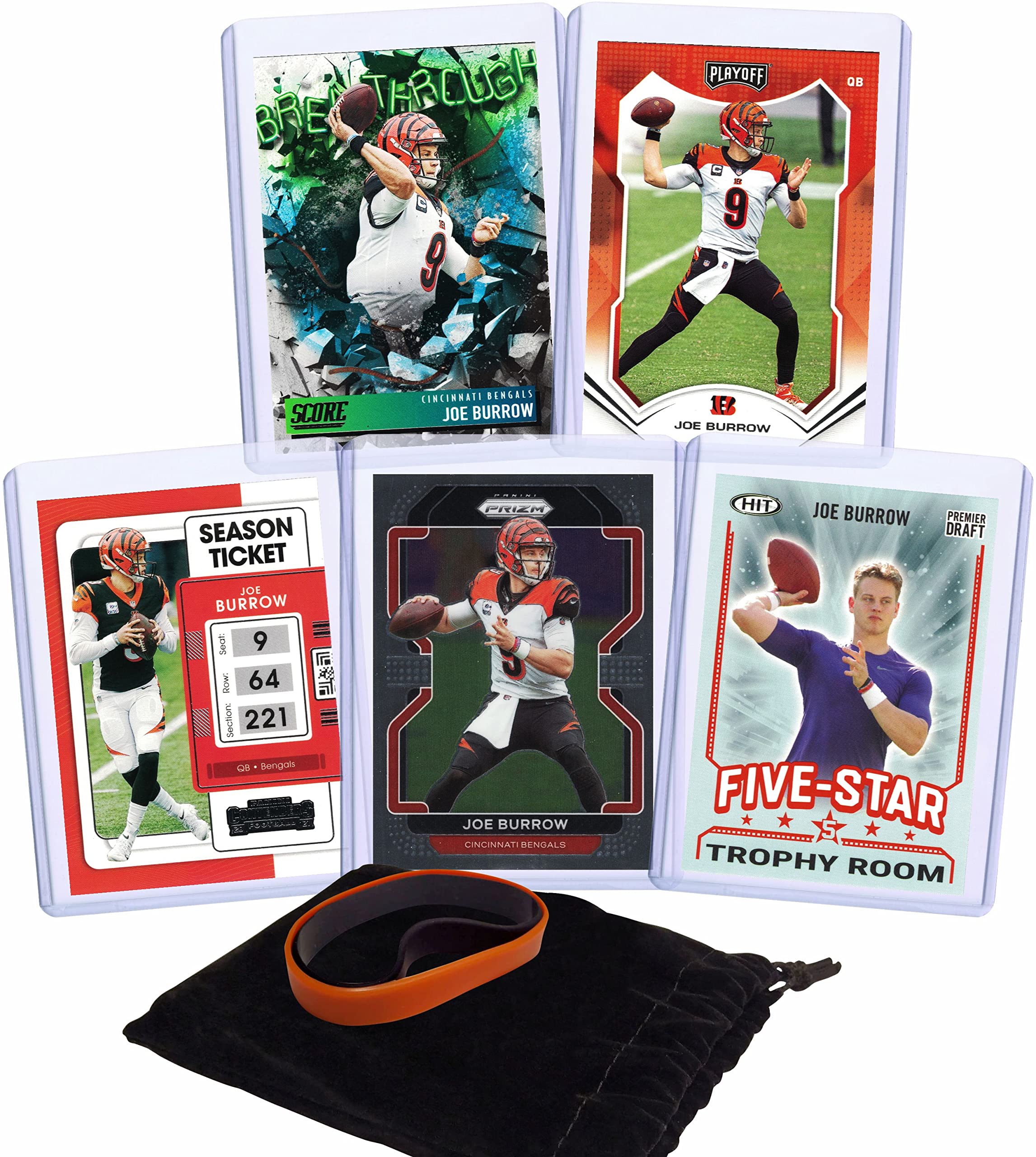 Amazon.com: Joe Burrow Football Cards (5) Assorted Bundle