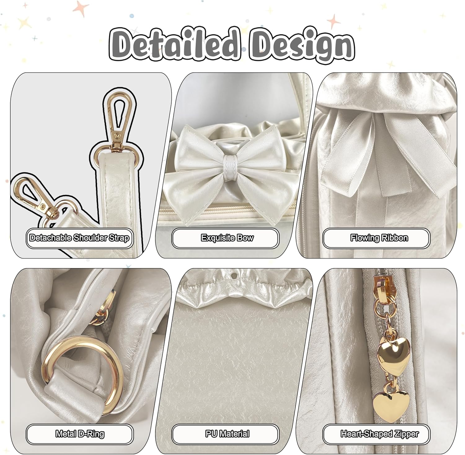 DIY Ita Bag-Kawaii Ita Tote Bags with Accessories,PU Cute Messenger Itabag with 3 Inserts,Pin Purse for Kpop and Anime Fans | PU Material
