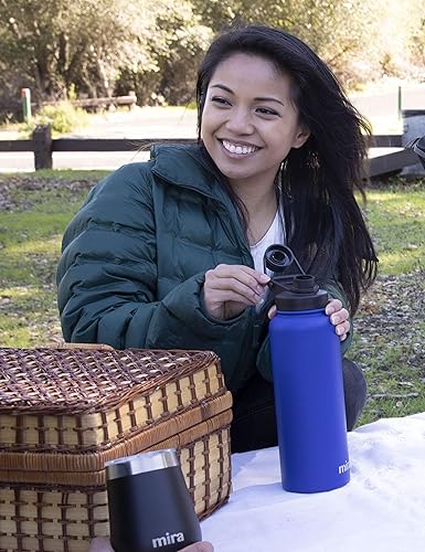 Miniatura 3 de MIRA Botellas de agua de boca ancha con tapa de boquilla, compatibles con múltiples tamaños de botella Sierra 12 onzas, 24 onzas, 32 onzas y 40