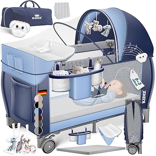 KIDIZ® Lettino per bambini 3in1, Lettino da viaggio, Set -