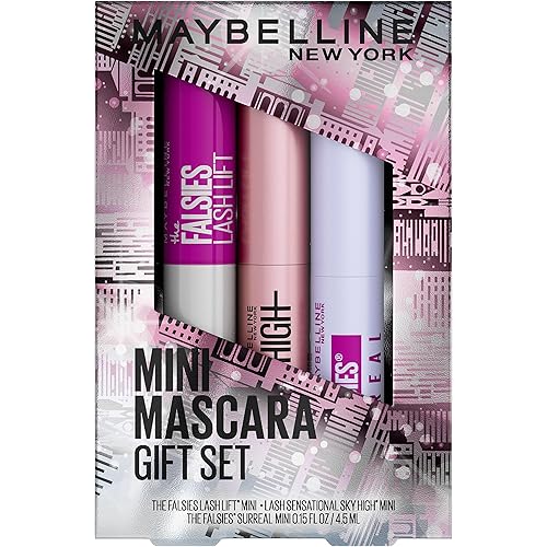Maybelline Juego de mini rímel  Incluye pestañas postizas, Sky High y Lash Lift en negro más negro, 1 mini juego de maquillaje