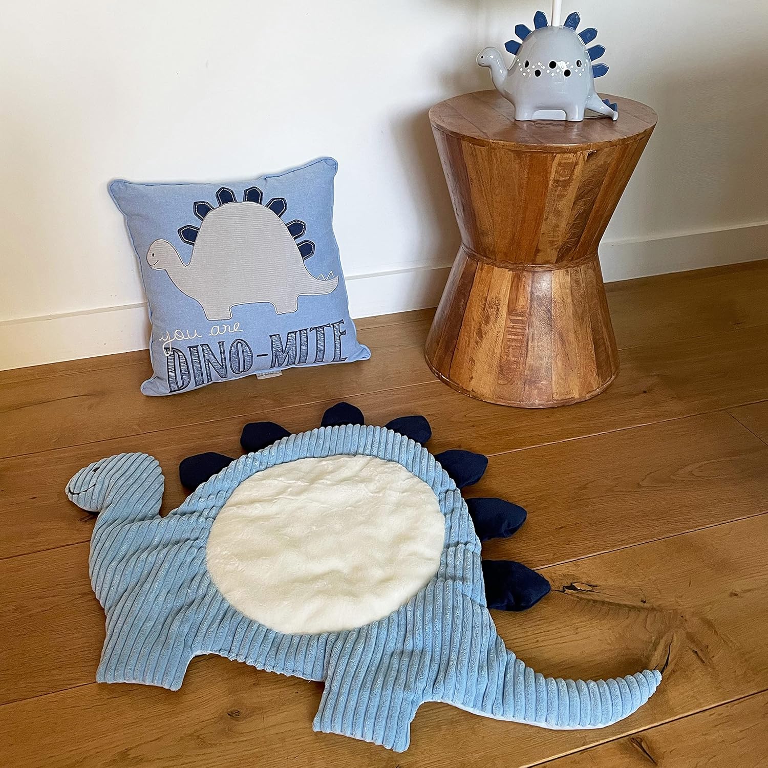 Levtex Baby - Kipton Decorative Pillow - Dinosaur - Blue, Grey and Navy - Nursery Accessories - Size: 16 x 16 in.