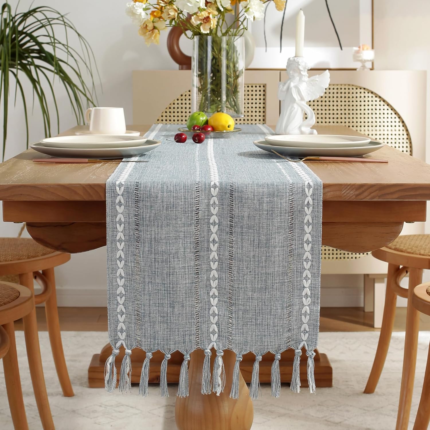 JIALE Table Runner, Rustic Farmhouse Table Runners with