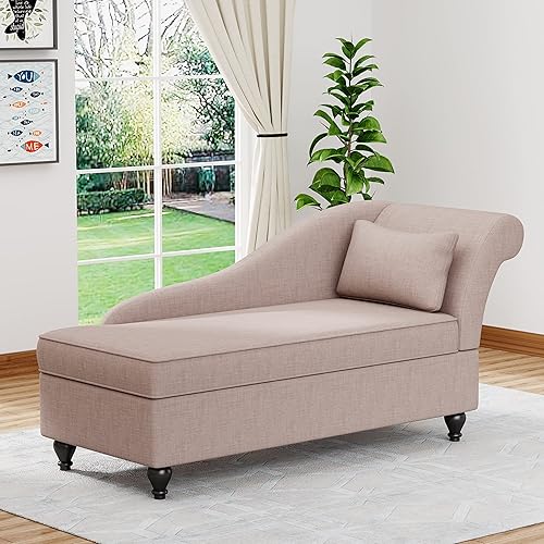 Miniatura 7 de Yongqiang Tumbona de almacenamiento para interiores, silla de estar tapizada de tela, sala de estar, dormitorio, esquina, sofá reclinable con patas