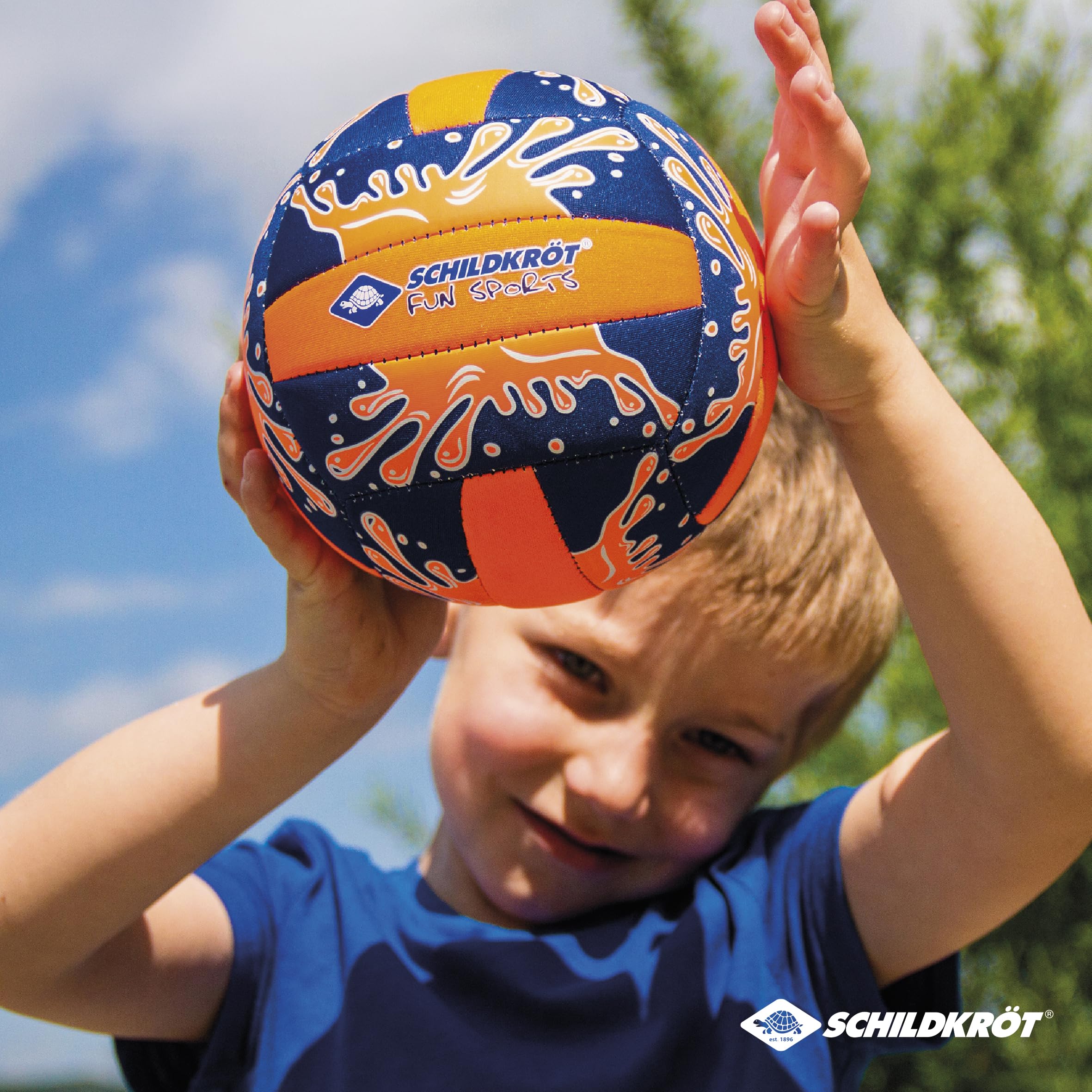Schildkröt® Neoprenowa mini siatkówka plażowa, rozmiar 2, Ø 15 cm, przyczepna powierzchnia tekstylna, odporna na działanie słonej wody, idealna do małych dziecięcych dłoni, 970274