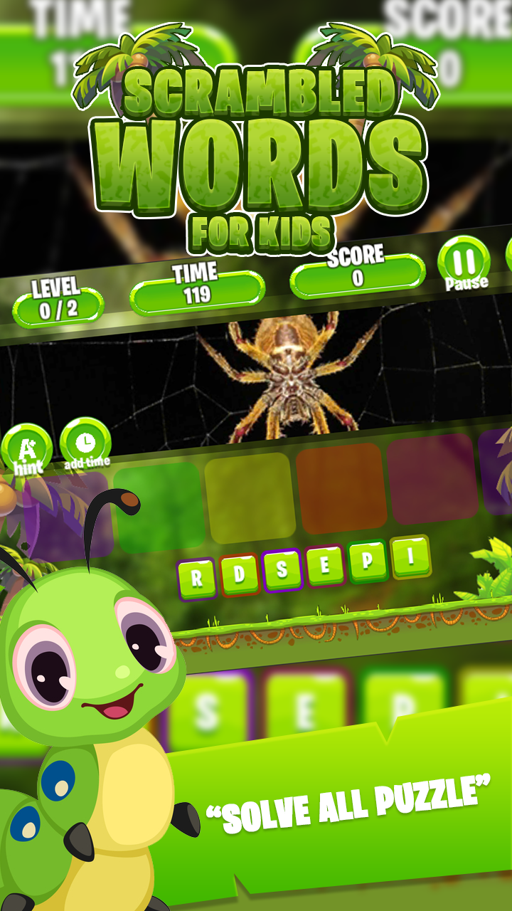 Scrambled Words for Kids Learning Game