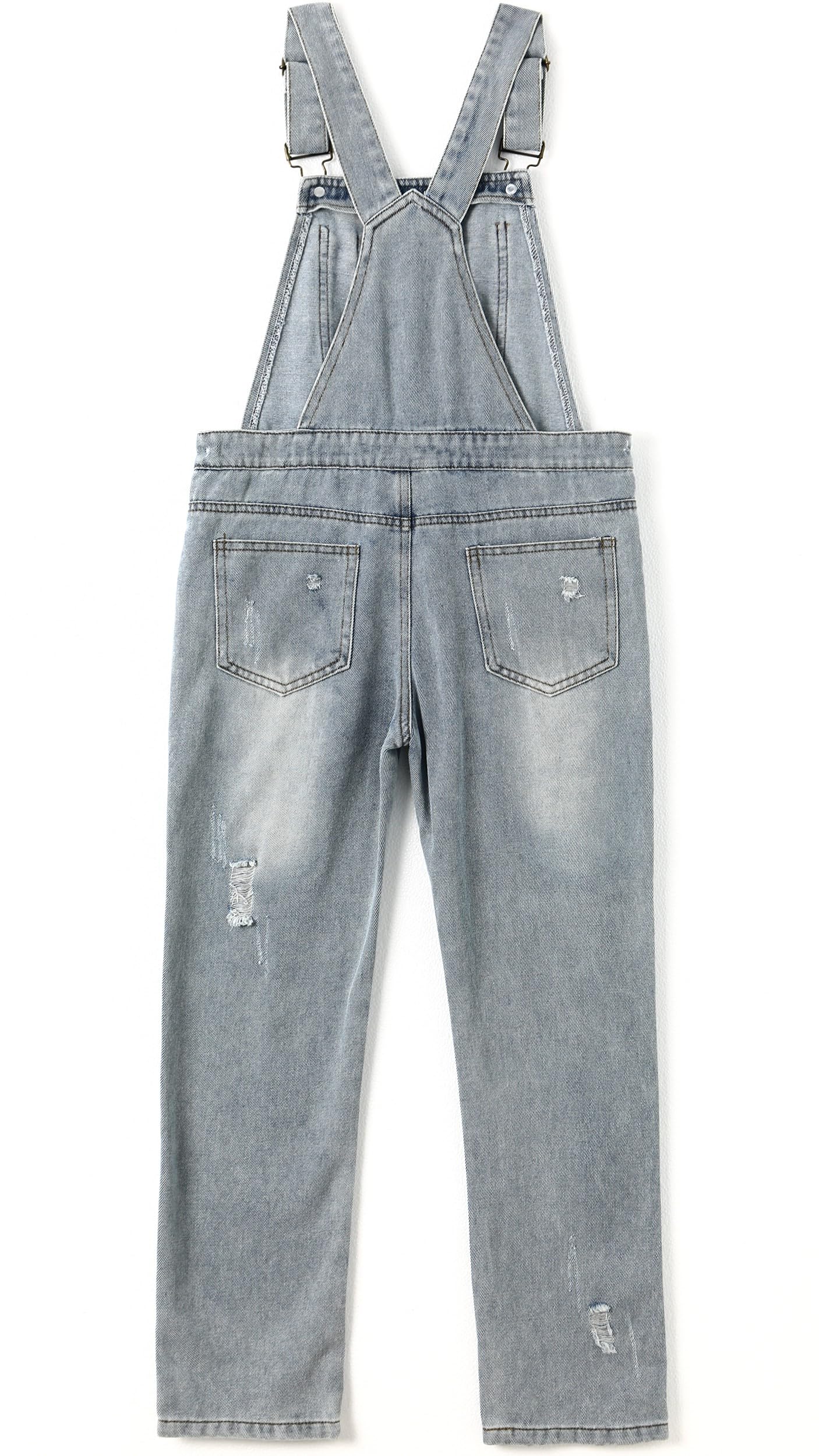 KIDSCOOL SPACE Overol para niñas, Little Big Girls Casual Soft Denim Pants Jumpsuit