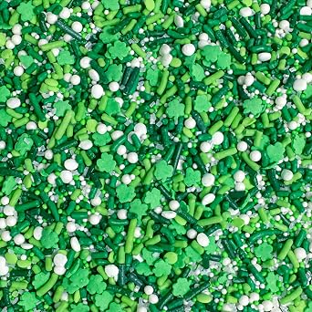 St Patricks Day Baking Cupcake Cake Decoration Confetti Sprinkles Cake Cookie IceCream Donut Jimmies Quins - 6oz Feeling Lucky