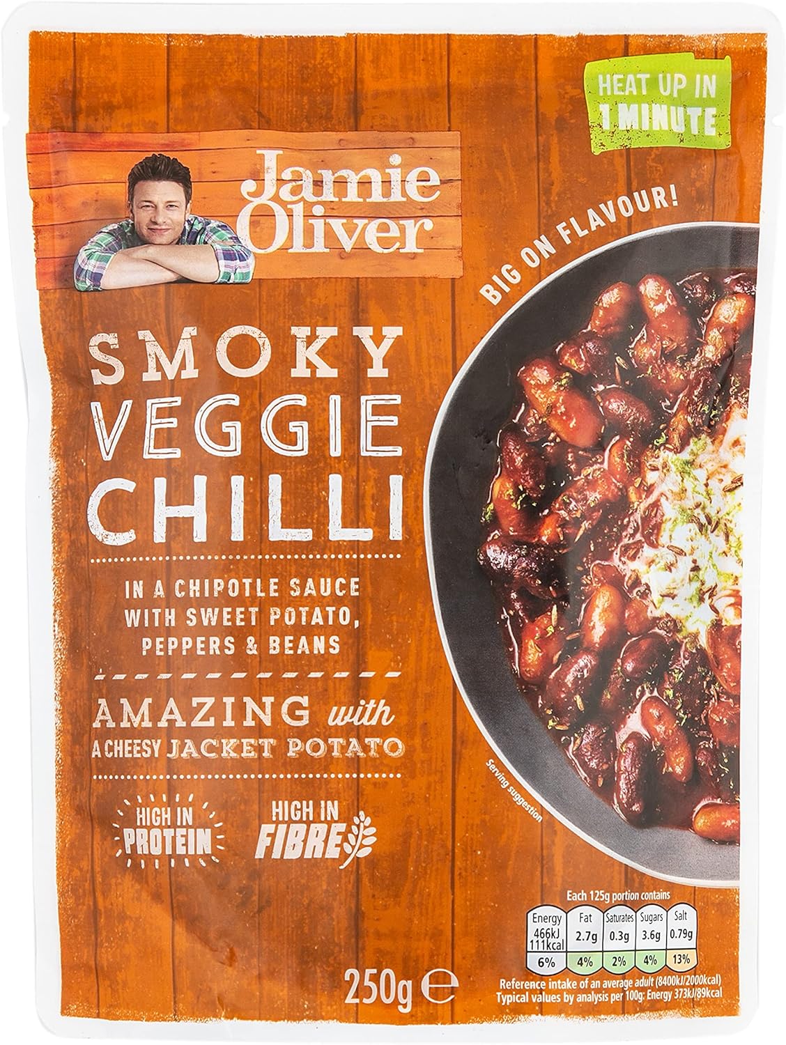 Jamie Oliver Smoky Veggie Chilli in Chipotle Sauce with Sweet Potato