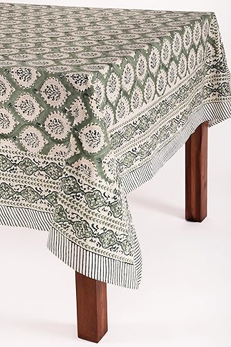 Miniatura 91 de ATOSII Amalfi - Mantel rectangular de otoño 100% algodón, bohemio, estampado a mano, para cocina, mesa de comedor, lino, decoración de otoño