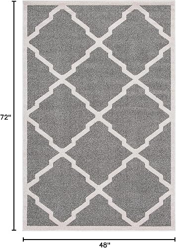 Vista 32 de Safavieh Amherst Collection amt421b Gris Claro y Beige Interior/exterior Area Rug, Polipropileno