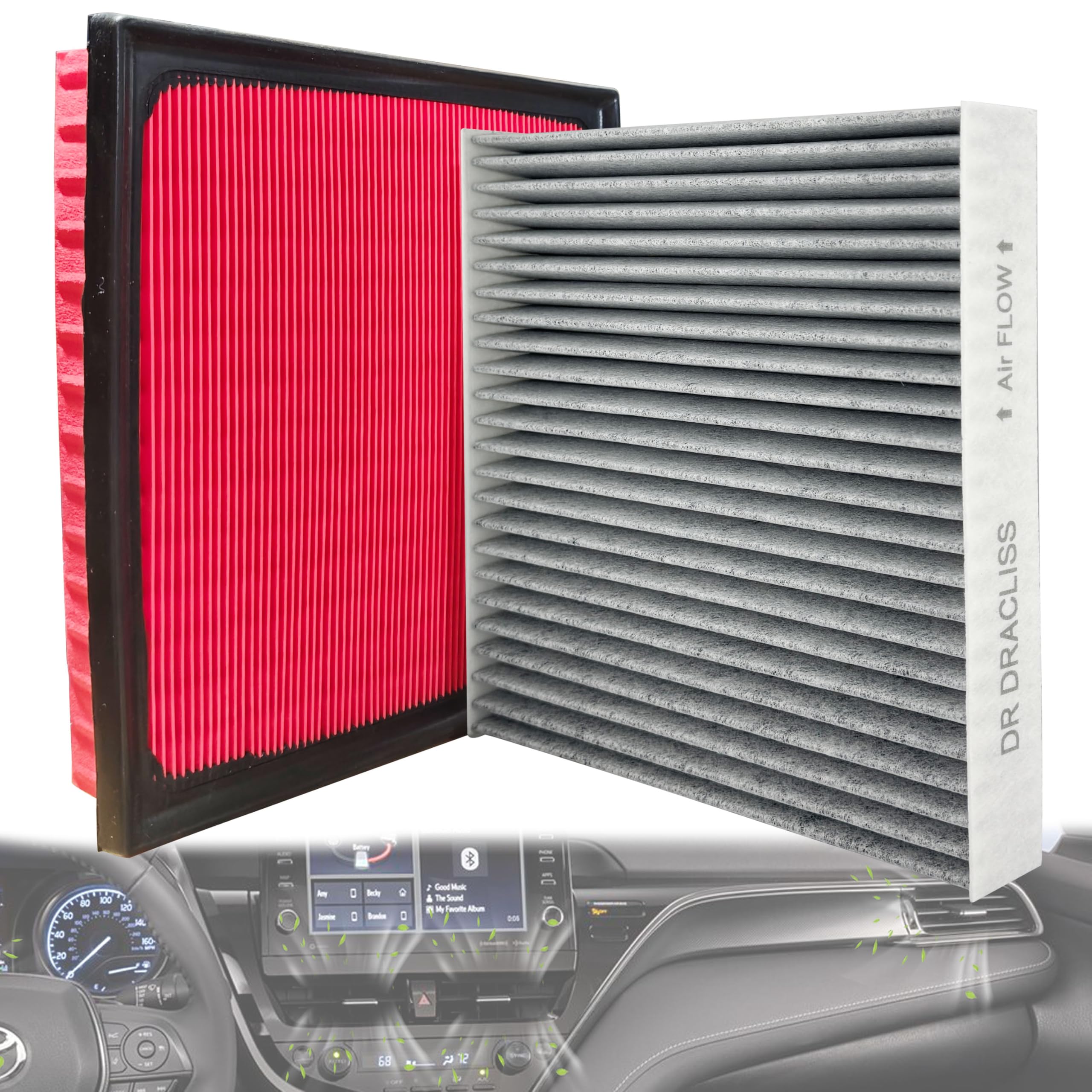 Photo 1 of 17801-F0050 Engine & Cabin Air Filter combo for Toyota Camry 2018-2024 NOT Hybrid,for RAV4 2019-2025,NOT Hybrid,for Highlander 2020-2025,NOT Hybrid,Cabin Filter Replace 17801-25020 & 87139-58010