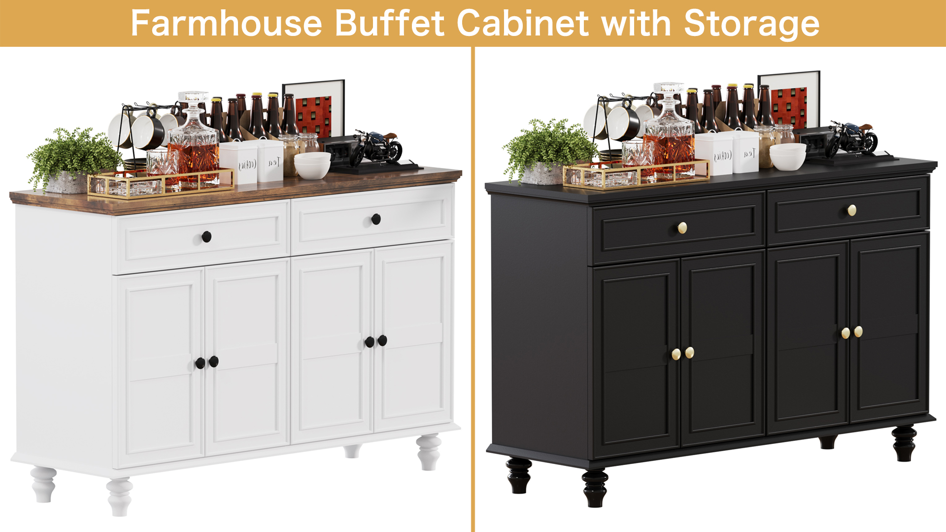 Amazon.com: PROXRACER Farmhouse Buffet Cabinet with Storage, 47