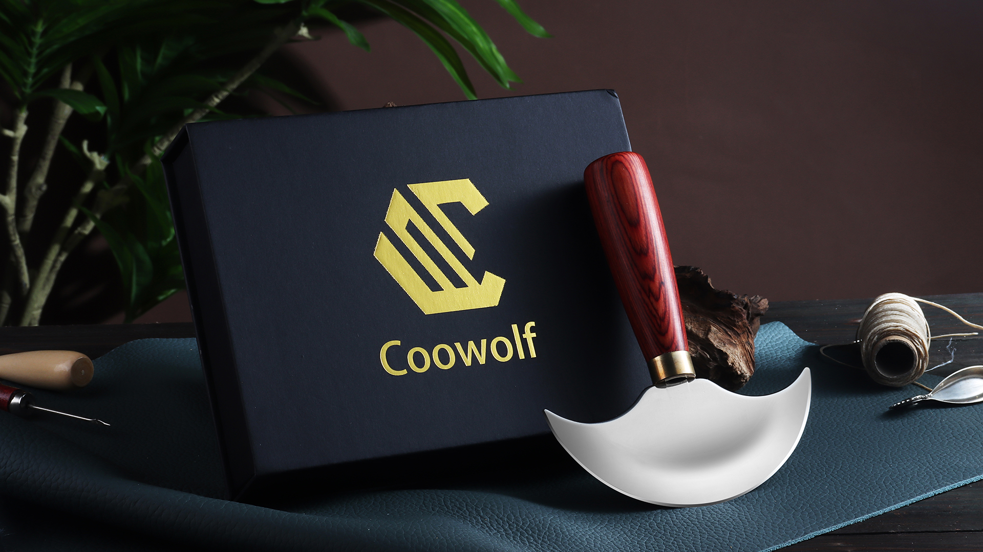 Amazon.com: Coowolf Leather Knife with Wooden Handle, Leather
