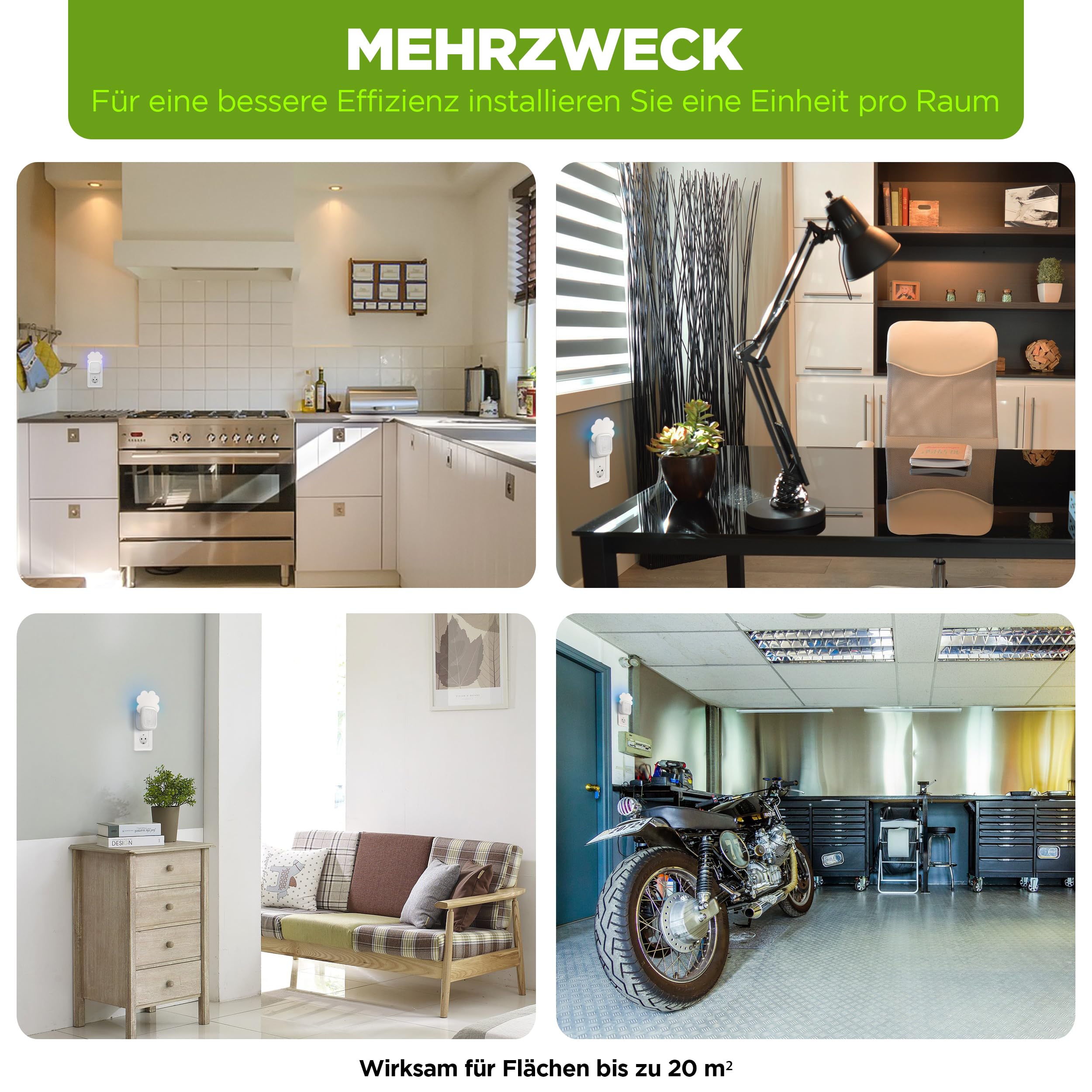 ISOTRONIC Pułapka na komary, muchy i ćmy – Światło UV i folie lepowe – Cicha ochrona do wnętrz – Skuteczny odstraszacz owadów – Zasięg 20 m² (2 sztuka)