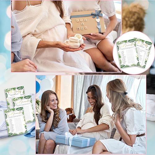 Miniatura 5 de 30 juegos de baby shower del bosque con 1 tarjeta de respuesta (5 x 7 pulgadas) - 2 juegos de doble cara - Oh Baby True o False & Word Scramble Game