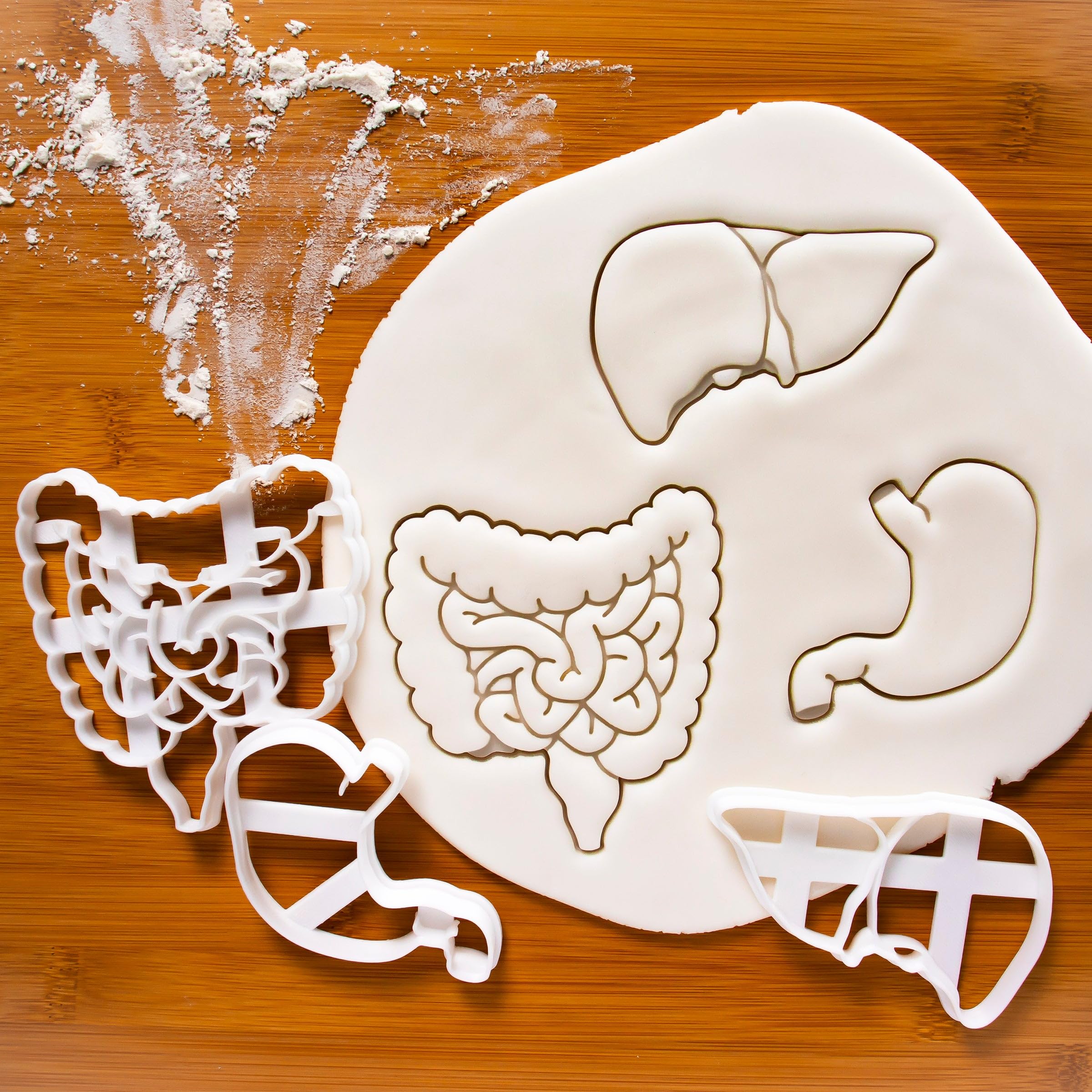 3er Set Verdauungstrakt Ausstechformen (Formen: Eingeweide, Leber und Magen), 3 Teile, Bakerlogy