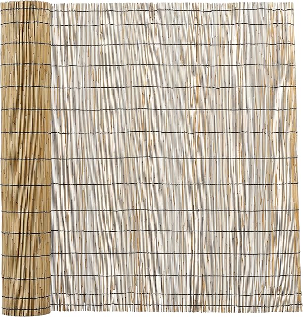 Mininfa Reed screening, Natural Peeled Reed Fence as Garden Privacy Fence for Balcony or as Wind and Sight Protection (100x400cm)