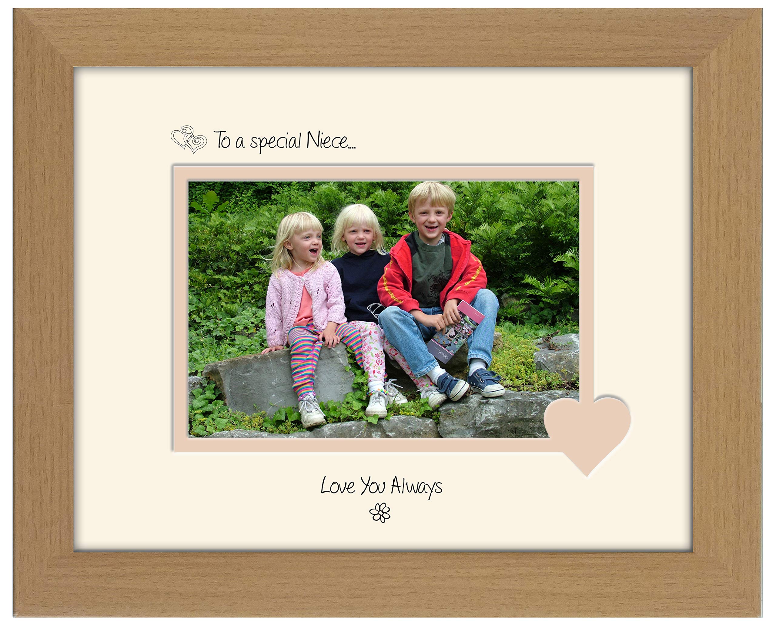 Photos In A Word Oak Finish Frame Cream Mount Beige Inside Niece Photo Frame Special Niece Love You Always Double Mounted Quality Gift (Oak Finish Frame Cream Mount Beige Inside)