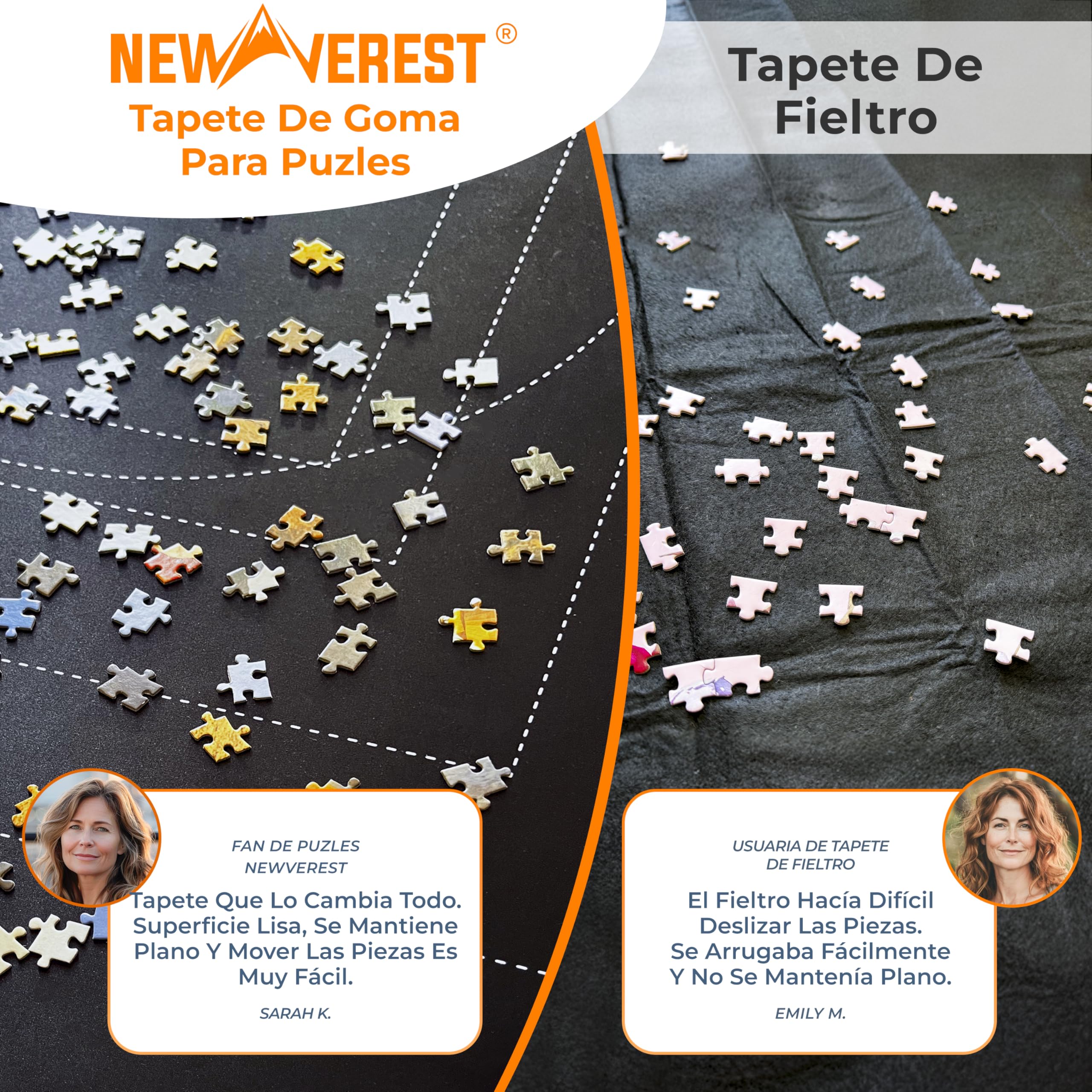 Newverest Tapete para Puzzles Enrollable Original 117 x 66 cm, Guardapuzzles Portátil hasta 1500 Piezas con Base De Goma Antideslizante, Superficie Suave, 3 Bandejas para Puzzles Y Bolsa De Viaje