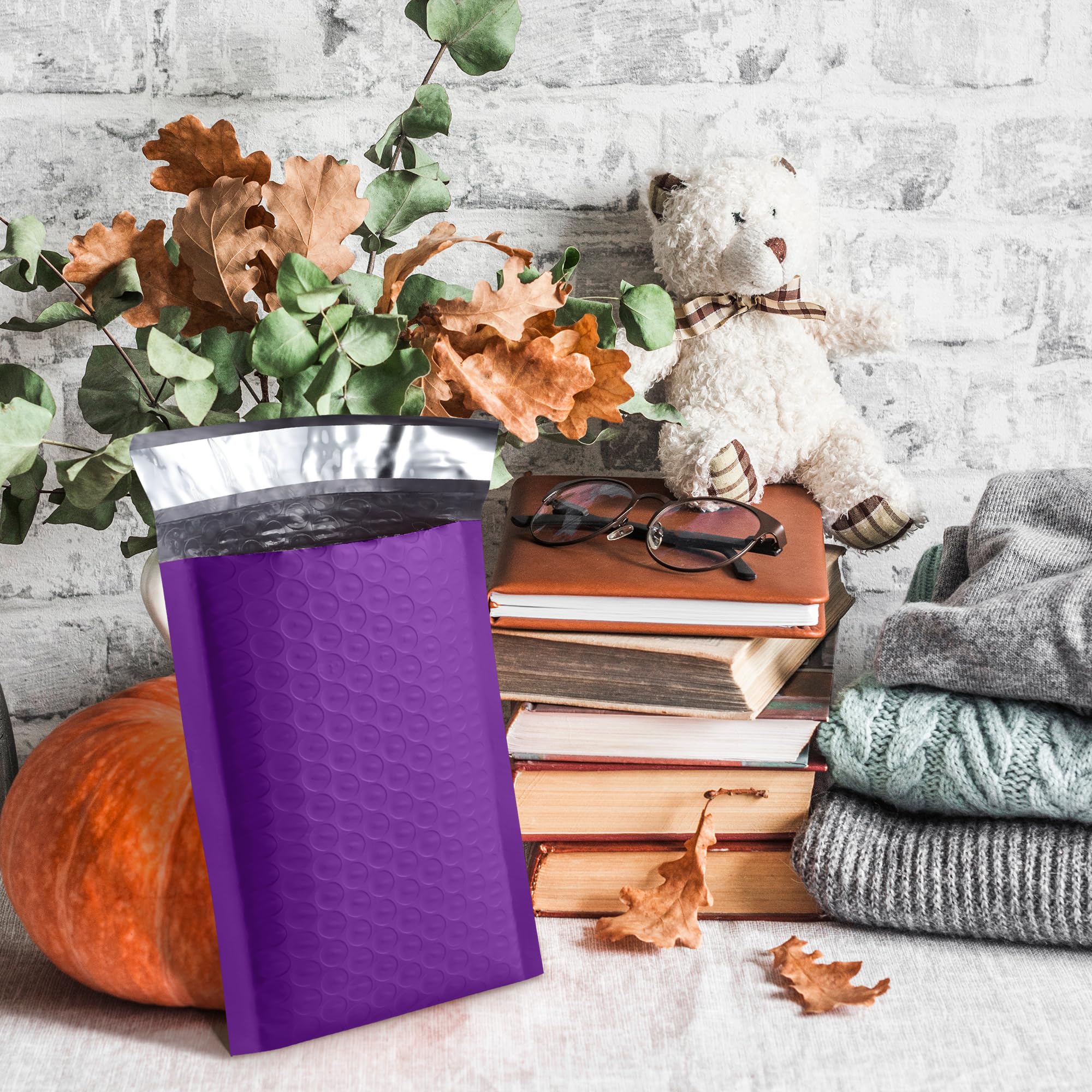 UCGOU Luftpolster-Versandtaschen, 18,4 x 30,5 cm, Violett, 25er-Pack, Nutzmaß 18,4 x 27,9 cm, gepolsterte Umschläge, undurchsichtig, selbstklebend, wasserdicht, für Schmuck und Make-up-Artikel, Nr. 1